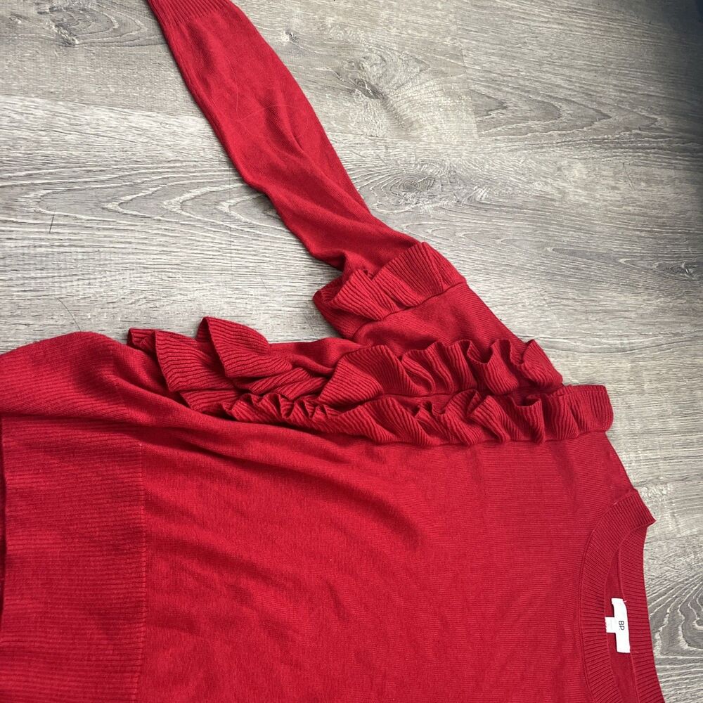 BP Women’s Red Ruffled Sweater Size Small - Picture 2 of 6